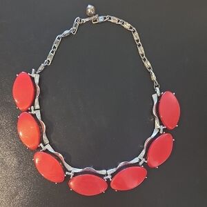 Vintage Bold Red Statement Necklace - Women Jewelry